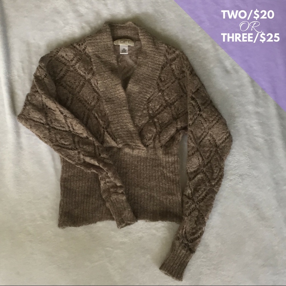 LOFT Cropped Mohair Blend Sweater